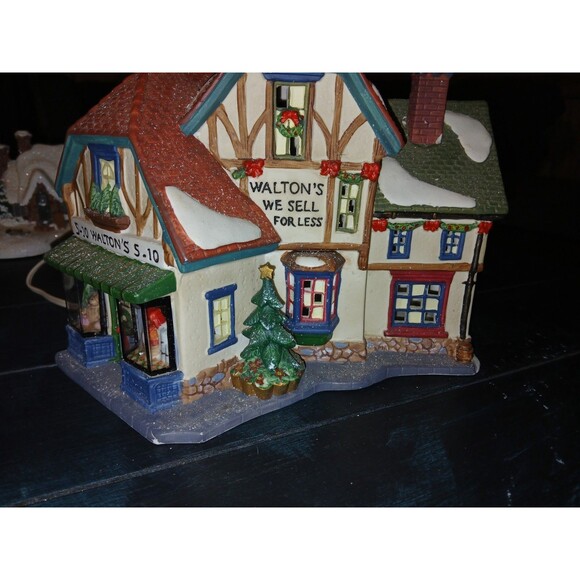 Waltons Christmas Village Houses with Lights Tested Functional - Picture 1 of 3